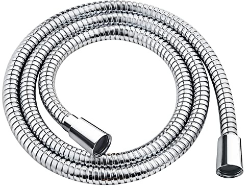 BRIGHT SHOWERS Shower Hose For Hand Held Shower Heads, 59 Inches Cord Stainless Steel Hand Shower Hose, Ultra-Flexible Replacement Part with Brass Insert, Chrome