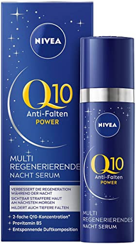 NIVEA Q10 Anti-Falten Power Multi Regenerierendes Nachtserum, Anti-Falten Serum für die Nacht, Gesichtsserum mit Provitamin B5 und Q10 (30 ml)