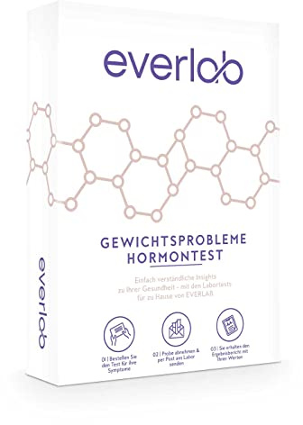 EVERLAB Gewichtsprobleme Hormontest – 5 wichtige Hormone schnell & einfach prüfen | Speicheltest für Östradiol, Progesteron, DHEA, Testosteron und Cortisol| Selbsttest für Zuhause