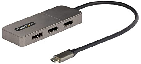 StarTech 3-Port USB-C MST Hub, Dreifach 4K 60Hz DP, HDR, Windows, DSC | DisplayPort 1.4, Display Extender, Splitter, HDCP 2.2, TB3/TB4/USB4 kompatibel, 30cm Kabel