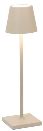 Zafferano, Poldina Micro Lampa, Uppladdningsbar Sladdlös Bordslampa med Touchkontroller, Lämplig för interiör och utomhus bruk, Dimmer, 2200-3000 K, Höjd 27,5 CM, Färg Sand