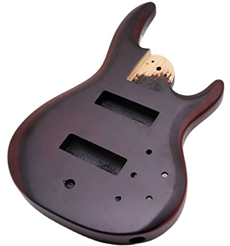 Korpus Für E-Bass Aus Okoume-Holz Mit Gitarrenhals Mit 24 Bünden DIY Bausatz E-Gitarre