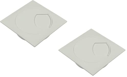Gedotec Kabeldurchführung Schreibtisch aus stabilem ABS Kunststoff | 2 Stück quadratische Kabeldurchlässe 60mm | Plaza | Kabeldose Weiß | Kabelführung eckig zum Eindrücken | kabelkanal Schreibtisch