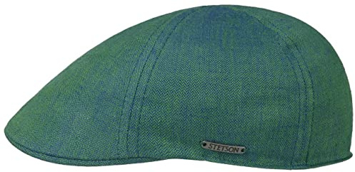 Stetson Texas Descott Leinen Flatcap Herren Made in EU Frühling Sommer grün-blau 59 cm