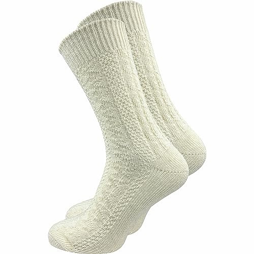 GAWILO kurze Herren Trachtensocken (1 Paar) mit Zopfmuster | Trachtenstrümpfe | Schoppersocken mit Komfortbund aus Wolle | Ideale Ergänzung für Ihre Lederhose auf dem Oktoberfest oder Wasen