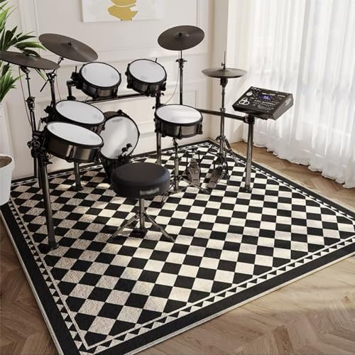 XZLZMYP Drum Teppich Schlagzeugteppich Rechteck Schallschutz Teppichmatte rutschfeste Schallschutzmatte Schallschutzteppich Für Bassdrum-Snare Schlagzeug Teppich,E,140x160cm