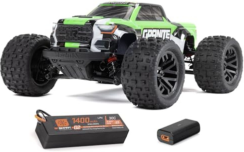 ARRMA Granite GROM Ferngesteuertes Auto, RC Auto 1/18, Bürstenmotor über 30 km/h, inkl. Akku und Ladegerät, Grün
