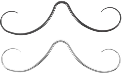 LIFKOME Lot de 2 anneaux de septum en acier inoxydable - Pour la barbe, le nez, le septum, la moustache - Pour homme et femme - Argenté