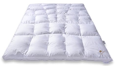 SCHLAFKÖNIG Daunendecke extra warm 135x200 für Winter | Körpergerechte Steppung | Winterbettdecke | Atmungsaktiv | Made in Germany