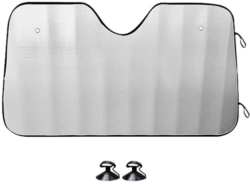 MERCURY TEXTIL- Parasol Plegable para Coche con 2 ventosas, Reflectante, protección Solar y UV, Ideal para Todo Tipo de vehículos (160x90cm)