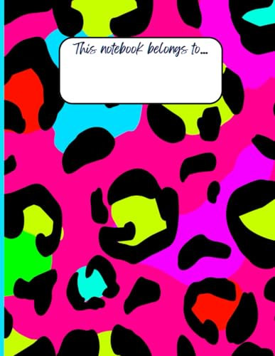 Pink Leopard Print 8.5x11 Lined Notebook: 100 blank lined pages