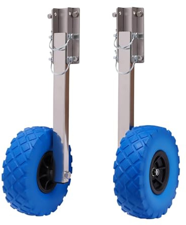 Boat Launching Wheels, Stainless Steel Transom Launching Dolly Wheels, Inflatable Boat Launch Wheels, for Boat, Trailer, Dinghy, 150KG Load Capacity