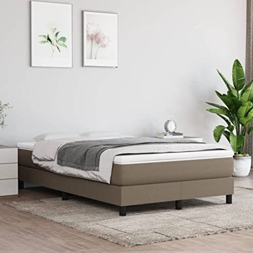 qohoio Boxspringbett mit Matratze Taupe 120x200 cm Betten Bett Mit Matratze Bett Boxspringbett Schlafzimmer MöBel Stoff - 3144065