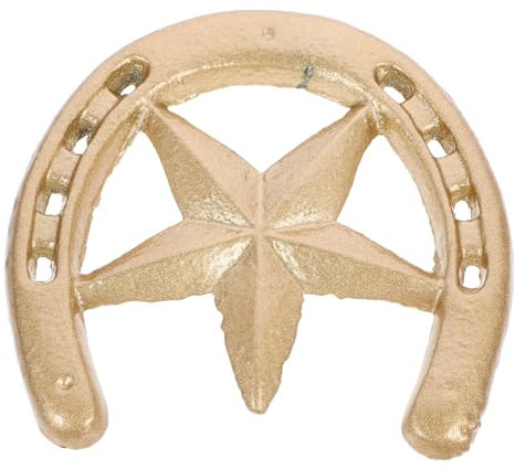 HOMOCONO Anhänger Aus Eisen Wand Dekor Vintage Wand Handwerk Hängeornament in Hufeisenform (Goldener Großer Stern)