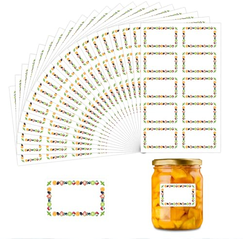Cosmeria Selbstklebende Etiketten Zum Beschriften, 200 Stück Einzigartig Designte Aufkleber, Vielseitig Für Marmeladengläser, Flaschenetiketten Und Mehr