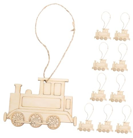 HAPINARY 10stücke Teiliges Holzzug-bastelset Unvollendete Holzscheiben Zugkopf-dekoration Diy Holzformen Für Personalisierte Eisenbahn Holzdeko Bastelarbeiten Geschenkidee