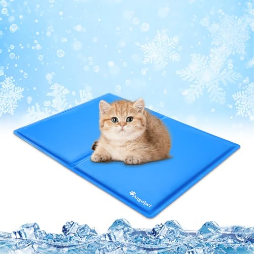 Angelpet Tapis de Refroidissement Auto-rafraîchissant Tapis en Gel Non Toxique et imperméable 50 x 40 cm pour Chiens et Chats en été
