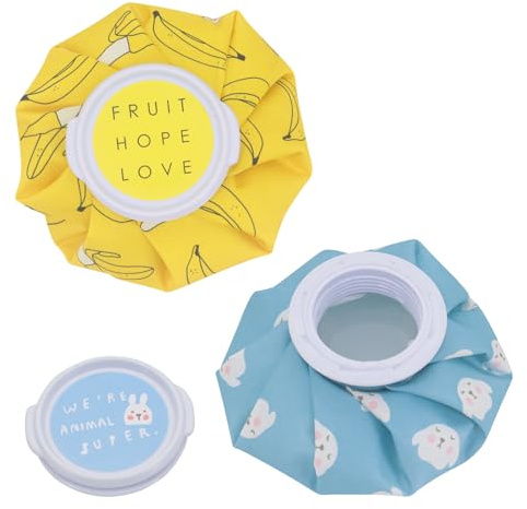 CheurYae Set di sacchetti refrigeranti riutilizzabili per terapia calda e fredda e sollievo dal dolore con coperchio, confezione da 2