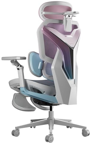 AutoFull G7 Ergonomischer Gaming Stuhl, Gaming-Stühle mit Dynamischer Lendenstütze, 720° Doppelachsen-Dreharmlehnen, 140° Rückenlehnen-Neigung & 4D-Nackenkissen (Rosa)