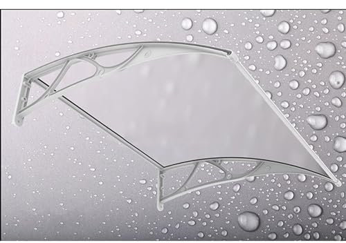 Aluminum Entry Door Awning Outdoor Polycarbonate Window Canopy Soundproof Door Awning (60x210cm/24x83in) - Durable Weather-Resistant Modern Design for Home Protection