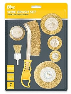 Wire Brush Set 7 Pack, Heavy Duty Cleaning Brushes for Rust Removal, DIY Tools for Metal, Grills, Workshop & Repairs