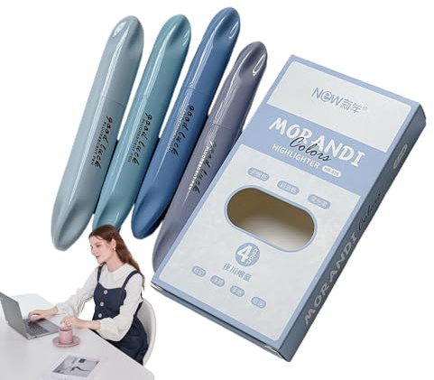 Pastell Highlighters - 4 PCs Doppelseitiger Marker Stift Set - Glatte Ästhetische Markierungen Marker Augenschutzmarkierungsstifte Für Journaling Markieren Planer-Notizen