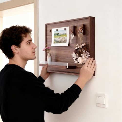Vibeo Stromkasten verkleidung Wandmontierter Sicherungskasten-Abdeckungsschrank aus Holz, Abdeckung für Sicherungskasten mit Magnethaken, Verstecken der Stromzählertafel(Style B,16x20in/40x50cm)