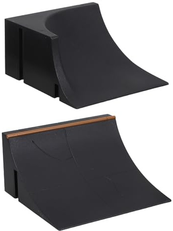 Alasum Set med 2 hinder för fingerboard, mini skateboardrapp, skateboard-element i plast, pepparboard-ramp, grindskena på inomhusbord