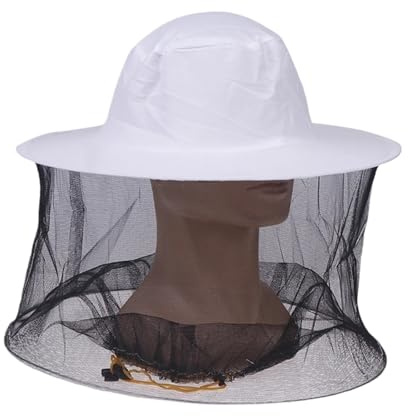 Forniture per l'apicoltura Set Di 4 Cappelli Protettivi For Apicoltura, Combinazione Cappello E Velo Bianchi, Maschera Facciale For Apicoltori Attrezzatura per l'apicoltura