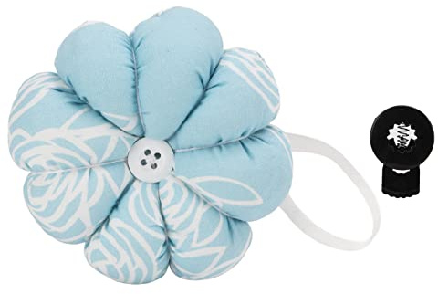 Handled nålkudde säker praktisk handfri högeffektiv hållbar nålkudde för nybörjare studenter mödrar premiumtyg material 9 x 9 cm julklappar (Pumpkin Pin (himmelsblå ros))