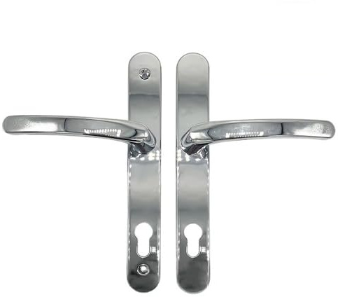Lever UPVC Multipoint Door Handles 92mm PZ Sprung 200mm Screw Centres Replacement Handle Set for Secure UPVC Door Systems (Polished Chrome)