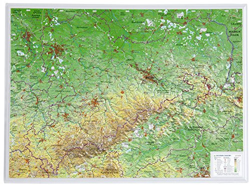 Sachsen klein 1:650.000 ohne Rahmen: Reliefkarte Sachsen klein Din A3 ohne Rahmen (Tiefgezogenes Kunststoffrelief): Din A3 - Tiefgezogenes Kunststoffrelief