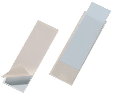 Durable Pocketfix Selbstklebende Taschen mit Einsteckschildern 40 x 125 mm 10 Packungen à 10 Stück