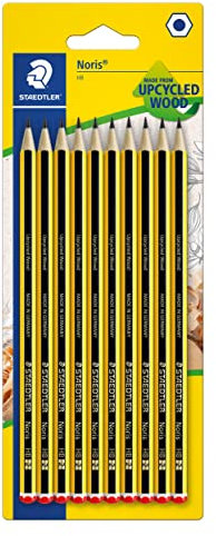 Staedtler Noris 120-2BK10D, Lápices de madera certificada, Color Negro ,10 Unidad (Paquete de 1)