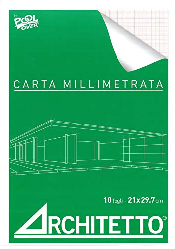 ArCHITETTO - Bloc de papel milimetrado, 21 x 29,7 cm