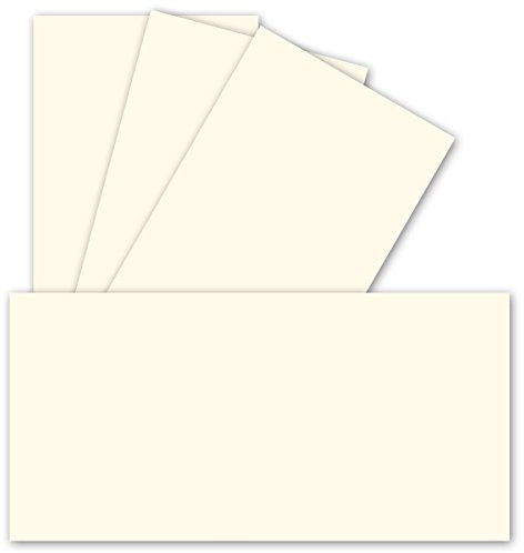 Einzelkarten DIN Lang - Naturweiß - 50 Stück - PREMIUM QUALITÄT - 10,3 x 20,8 cm - sehr formstabil - für Drucker geeignet Ideal für Grußkarten und Einladungen - Marke: NEUSER FarbenFroh