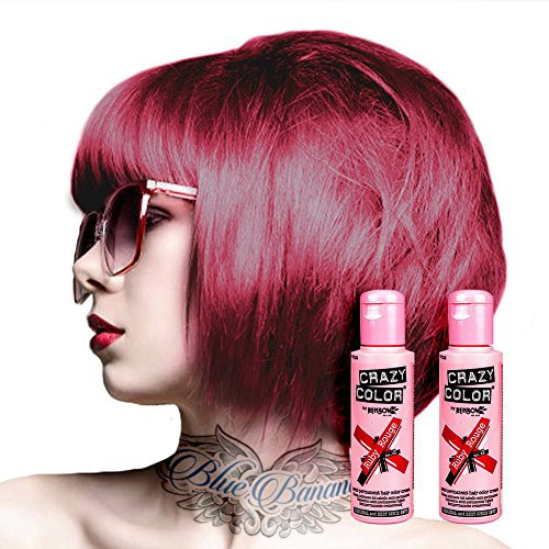 Crazy Color Coloration Semi-Permanente Couleur Vibrante 100ml (Ruby Rouge) - Pack de 2