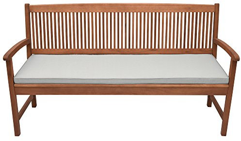 Beautissu Base BK Colchonetas para Bancos Cojines para Bancos con Costura de Rombos - comodísmo y desenfundable - Colchón para Banco de jardín 100x48x5cm Gris Claro
