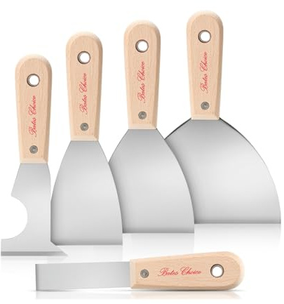 Bates- Paint Scraper, 5 Pc Scraper Tool, Putty Knife Set, Putty Knife, Painting Tools, 5 in 1 Tool, Spackle Knife, Wallpaper Scraper, Painters Tool, Crown Molding Tool, Paint Remover for Wood, Scraper