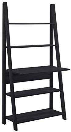 LPD Home Tiva Ladder Desk – Black | Modern Ladder-Style Desk with 3 Shelves | Space-Saving Storage & Display Unit | Stylish Home Office & Media Furniture
