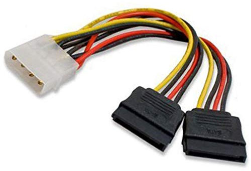 Câble Doubleur Molex Mâle vers 2X SATA 14cm Alimentation