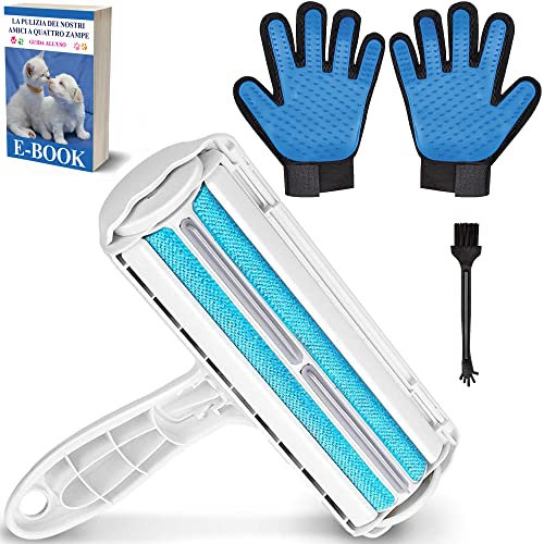 Walbox Rullo Togli Peli Animali Autopulente, Guanti Leva Peli Animali Lavabili, Spazzola Leva Pelucchi, con Ebook. Spazzola per Cani e Gatti, Leva Peli Animali
