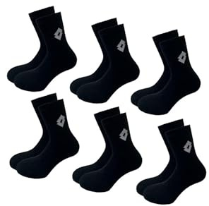 Lotto 12 Paia Calzini Tennis Uomo/Donna in Morbido Cotone traspirante, Certificati OEKO-TEX, Nero, 39-42