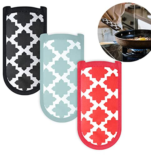 3 Stück Hot Pot Griff Halter Abdeckung für Küche Hitzebeständig Heißgriff Hülsenhalter Gusseisen Pfanne Griff Abdeckung Topflappen zum Kochen und Backen (1. Klassischer Stil)