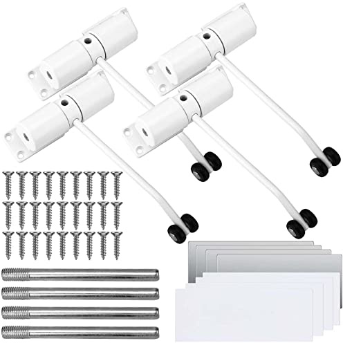TAICHEUT 4 Pack White Door Closer - Automatic Self-Closing Door Slower, Adjustable Residential and Commercial Use, Easy to Install