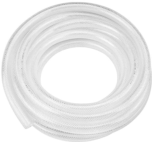 Clear Braided PVC Hose 19mm ID 3/4 Inches Hose, 5 Metre, Reinforced Heavy Duty Tubing for High Pressure Usages, Flexible for Water Gas Oil Tube, Food Grade