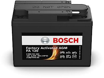 Bosch FA130 - Batteria AGM per motocicli - 12V 30A 2,3Ah - Adatta per moto, motociclette, enduro, scooter, quad, moto d'acqua - Compatibile M6003, BTR4A-BS