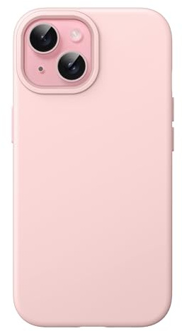 JETech Silikon Hülle für iPhone 15, Rosa | Seidig Weiches Gefühl, Stoßschutz, Kratzfest, Mikrofaser-Innenfutter