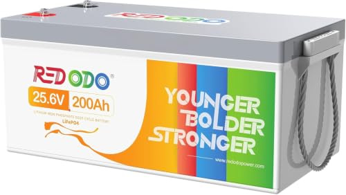 Redodo LiFePO4 Batterie 24V 200Ah mit 200A BMS, Tiefzyklus Lithium Batterie mit 5120Wh Max. Energie & 5120W Max. Leistung, Stromspeiccher Perfekt für Inselanlage, Notstromversorgung, Wohnmobil | 5120Wh, Ideal für Wohnmobil, Solaranlage, Boot, Notstrom, Off-Grid, Stromspeicher, 4000+ Zyklen, 5 Jahre Garantie