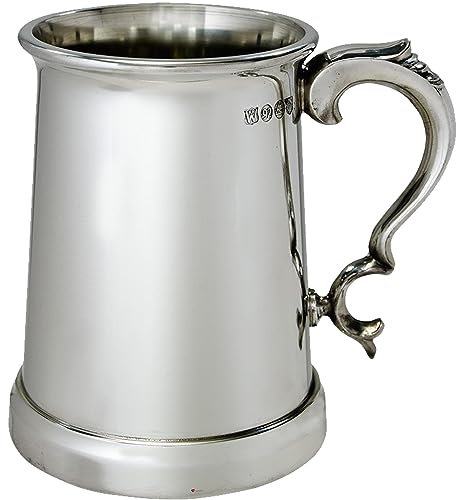 I LUV LTD Étain Chope 1 Pinte Vanguard et Fonctionnalité Touchmark Pur Lourd Jauge Bière Chope Possibilité de Gravure Cadeaux Personnalisés pour Hommes et Femmes